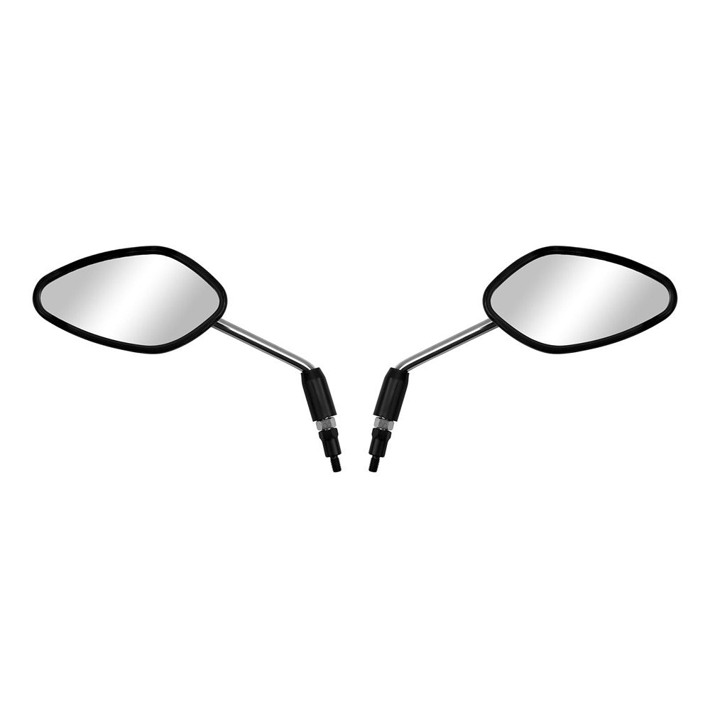 hendler mirrors left right 8mm black rhombus with chrome stem