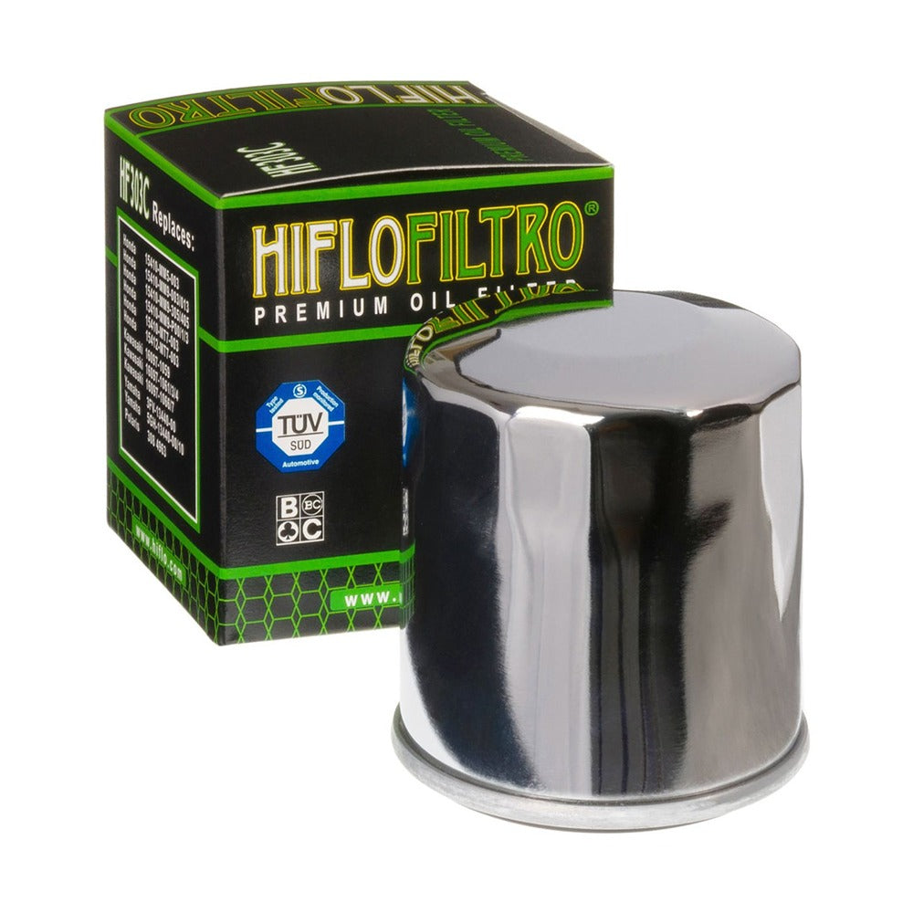 hiflo oil filter honda small canister 500cc to 1500cc 87 03 kawasaki 500cc to 2000cc yamaha 500cc to 1900cc chrome oil filter