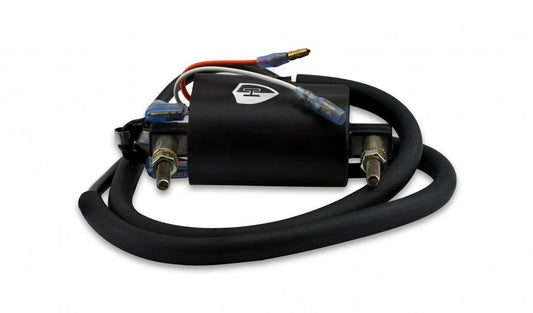 ignition coil 12v points twin lead 2 wires 90mm centres p 5.11oh s 17.55koh 2