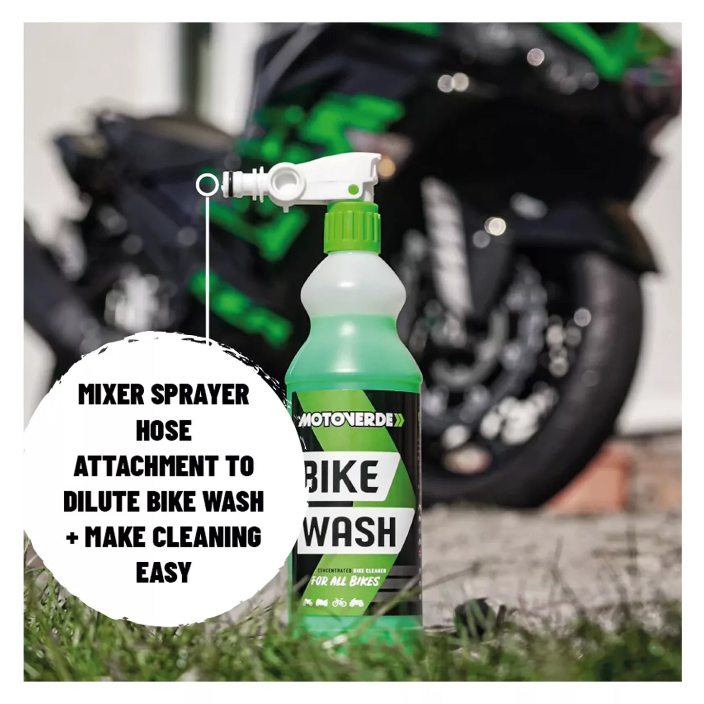 motoverde pro green bike wash concentrate with hose pipe mixer sprayer 1 litre 3 jpg