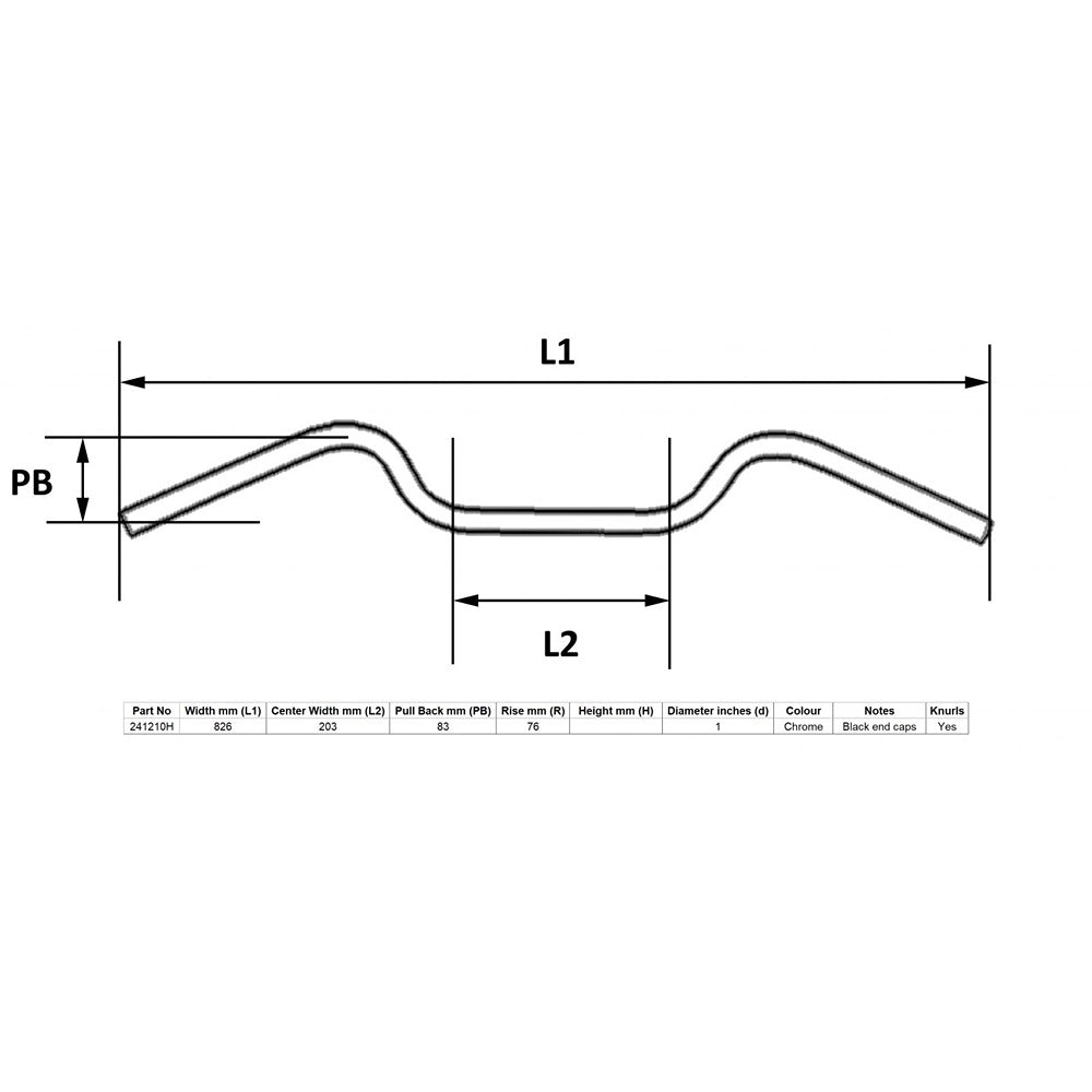 replacement handlebar 1 chrome glide 2 rise without dimples
