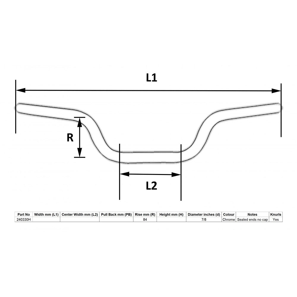 replacement handlebar 7 8 chrome 3 30 rise yamaha rd250dx rd400dx e 27 long