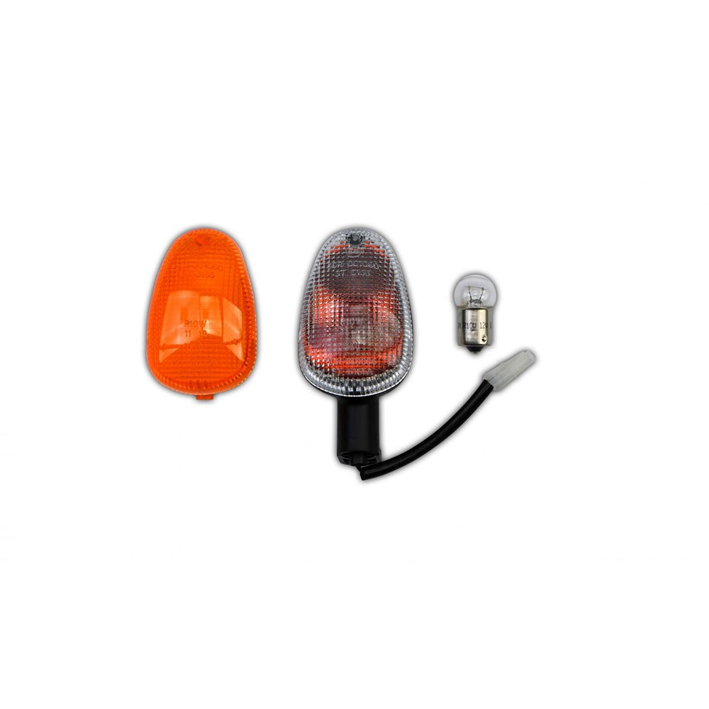 replacement indicator aprilia rsv1000 front right rear left short stem amber clear