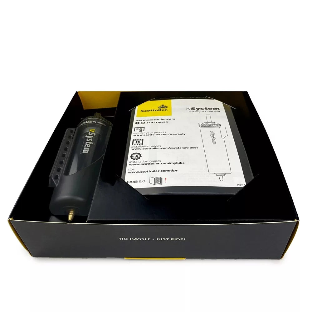 scottoiler vsystem universal edition with 250ml bottle of green biodegradable scottoil 3