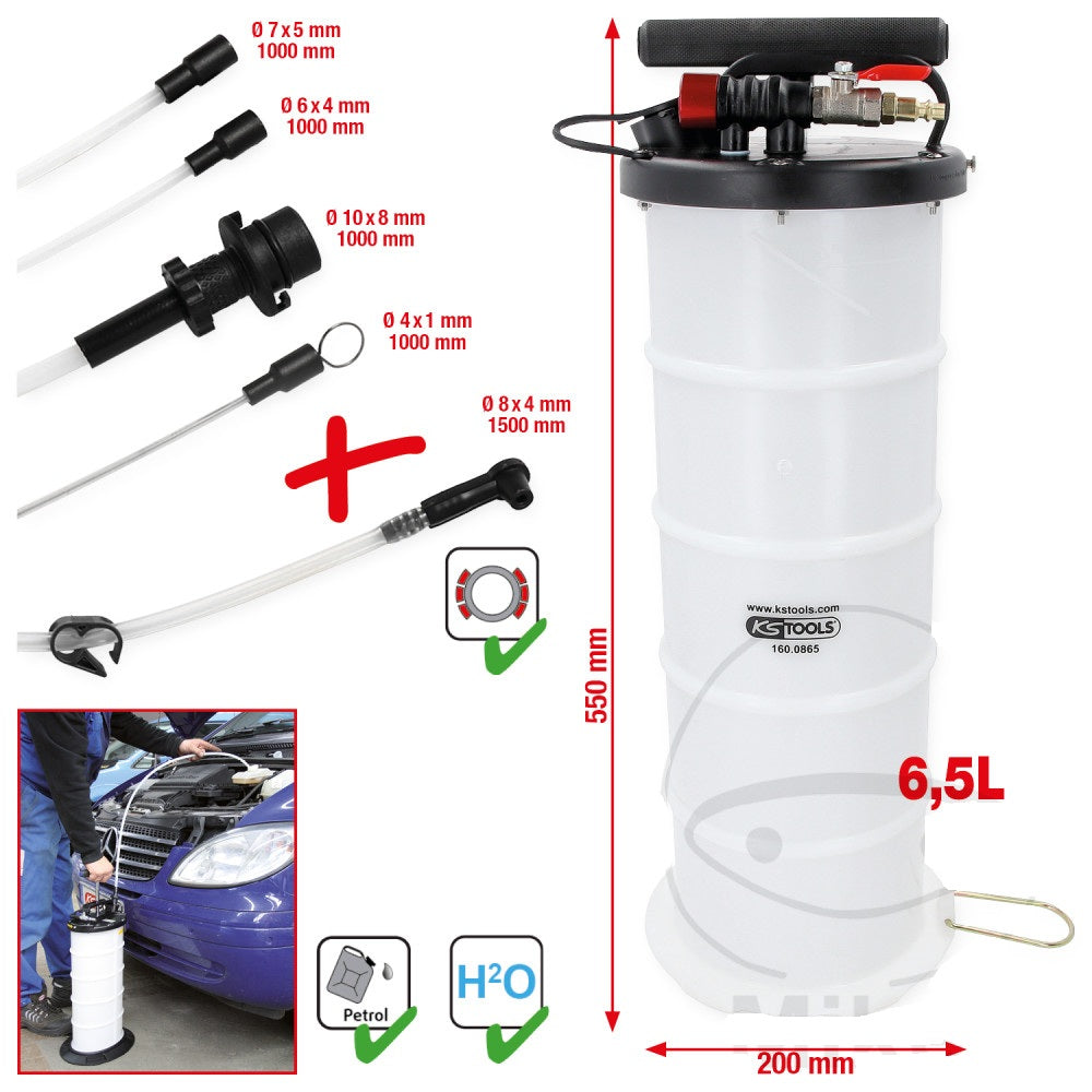 Vacuum Suction Pump 6.5l With 5 Attachments