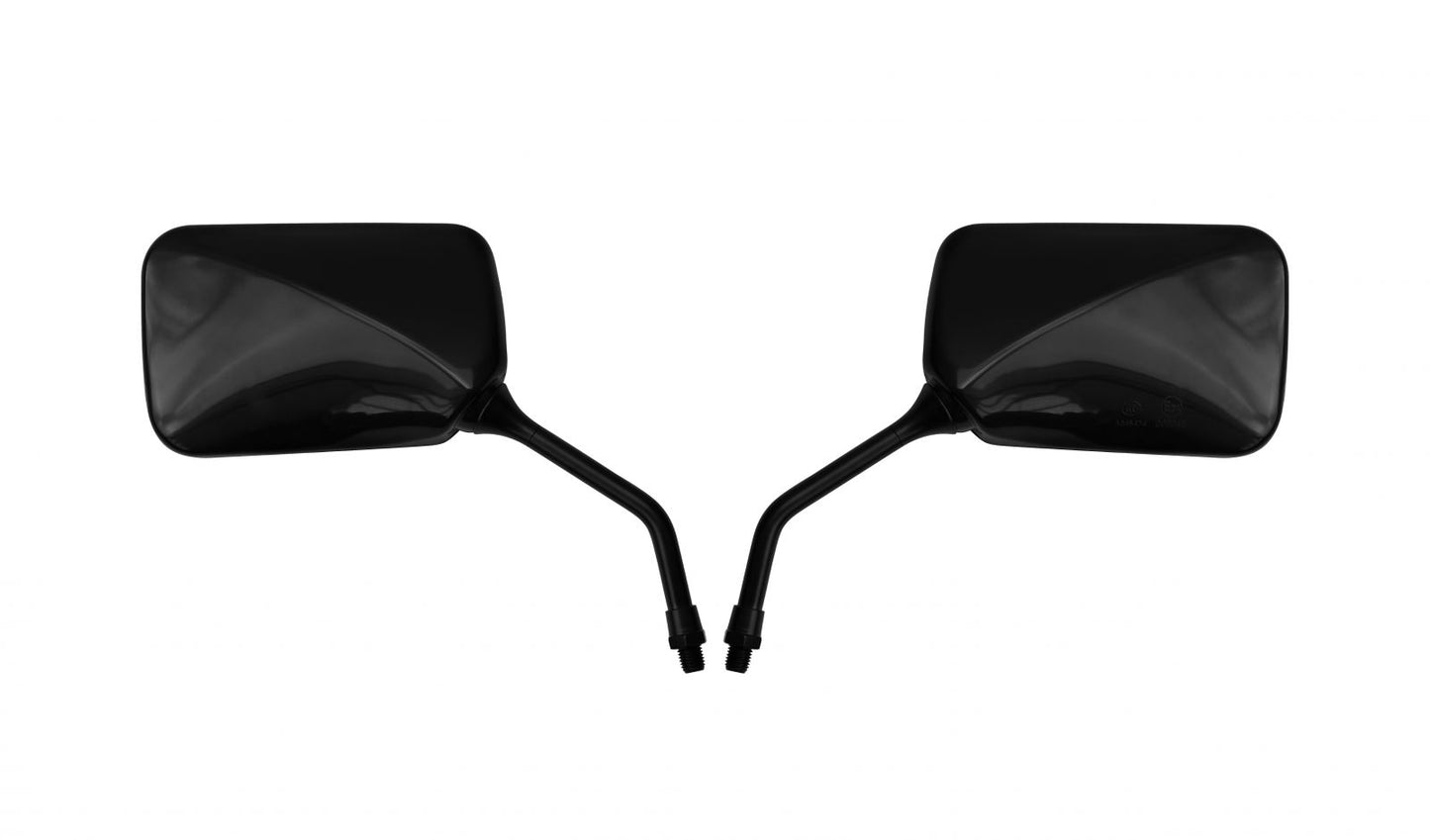 aftermarket mirror 10mm black rectangle honda style pair 2