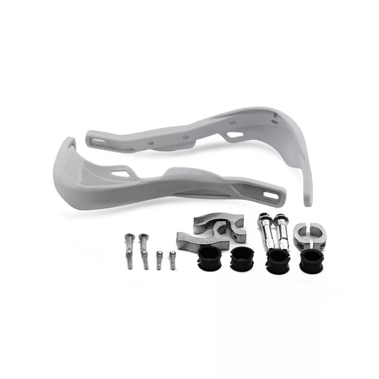 handguards wrap around white with alloy reinforcement bar full fitting kit 1