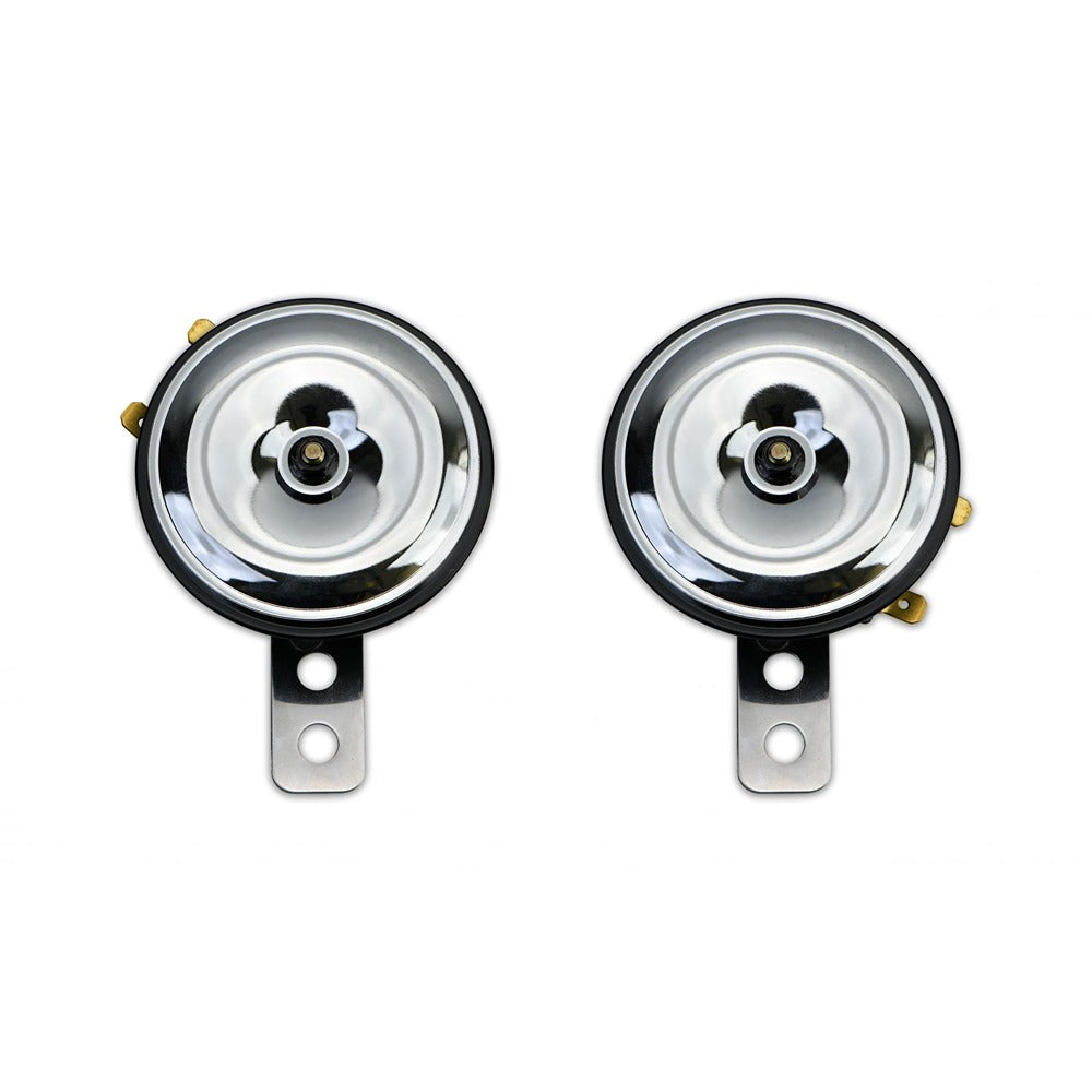 hendler horn 12 volt 12v chrome twin type od 90mm