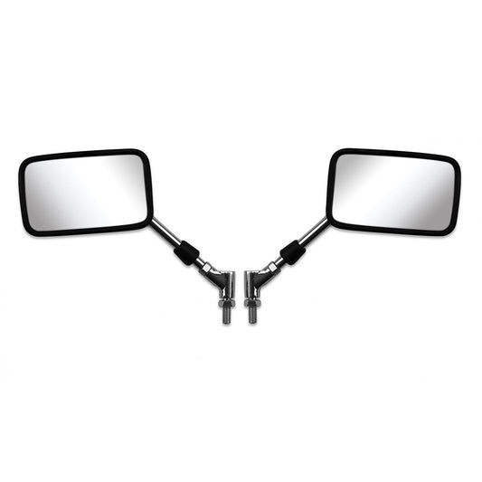 hendler mirrors left right 10mm chrome rectangle suzuki style e marked