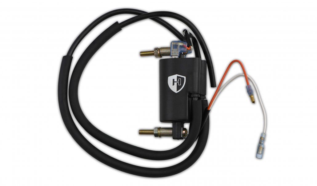 ignition coil 12v points twin lead 2 wires 90mm centres p 5.11oh s 17.55koh 1