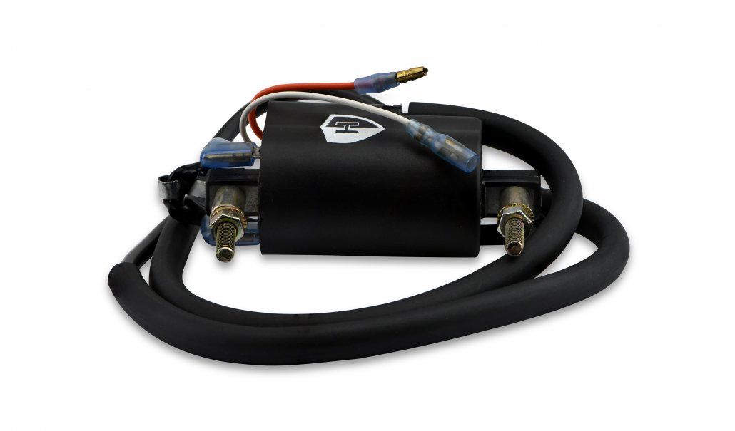 ignition coil 12v points twin lead 2 wires 90mm centres p 5.11oh s 17.55koh 2