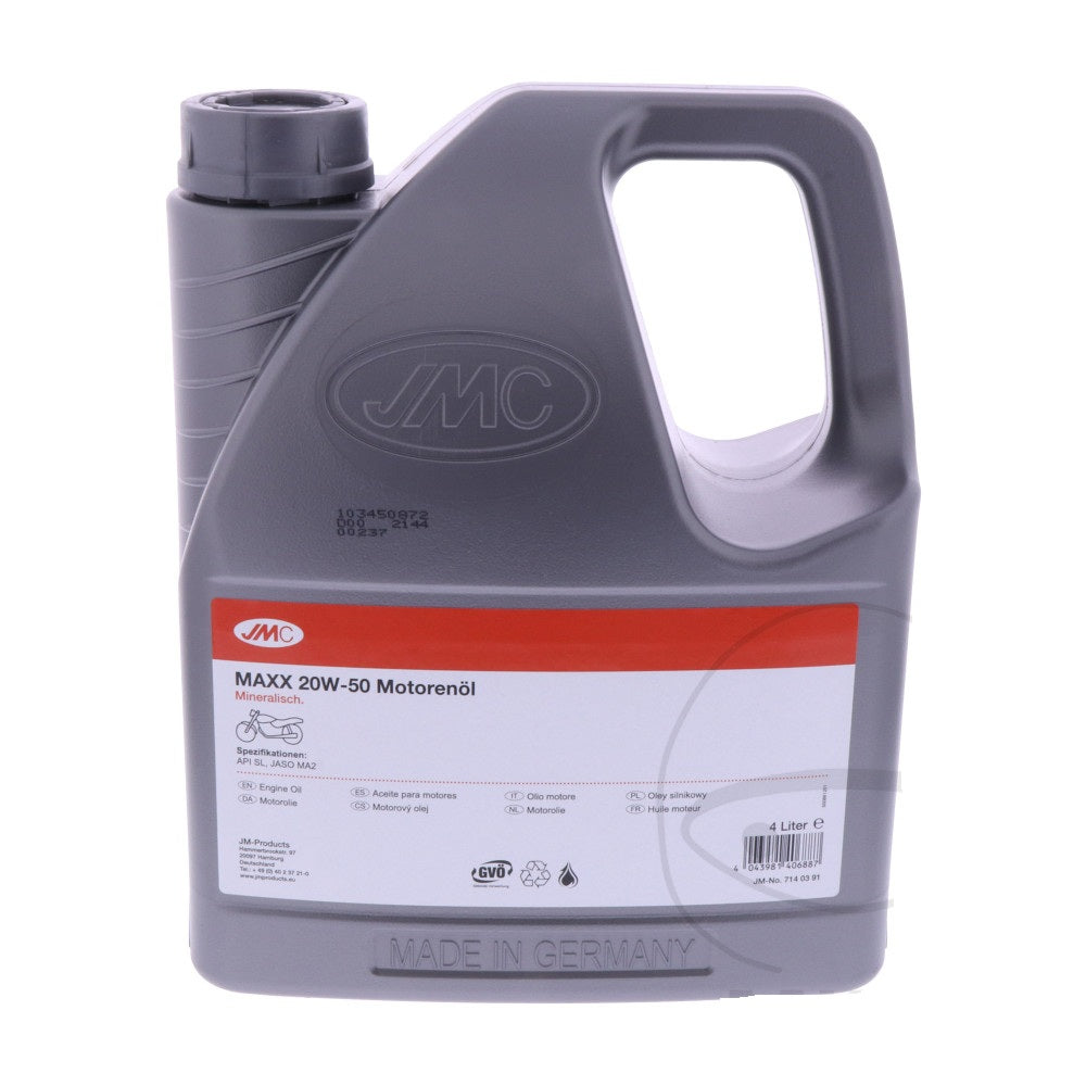 jmc maxx 4 stroke mineral 20w 50 engine oil 4 litres