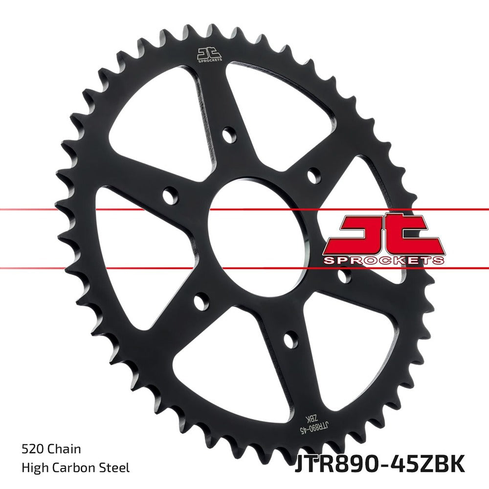 JT Rear Sprocket KTM 125 Duke 14-22, 390 Duke 13-22, 390 RC 14-21 (Black Zinc)
