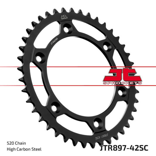 JT Rear Sprocket KTM 125 EXC Enduro 01-11, 640 LC4 Super Moto 99-06, 690 SMC R 12-22 (Self Cleaning)