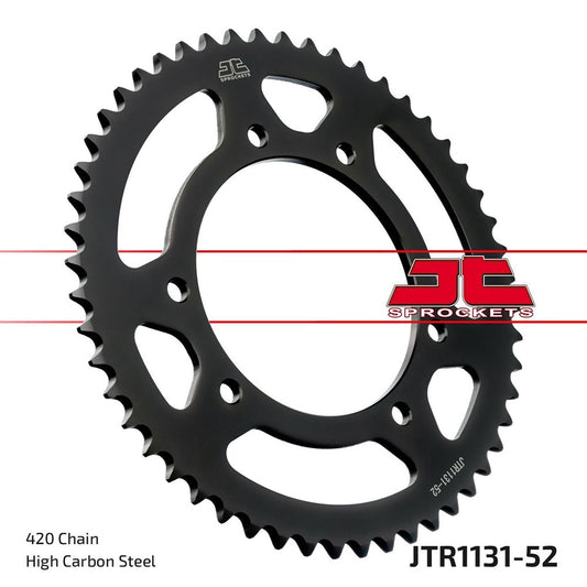 JT Rear Sprocket Peugeot 50 XP6, 98-06, Rieju 50 MRT Pro 09-10, 50 MRT models 09-22