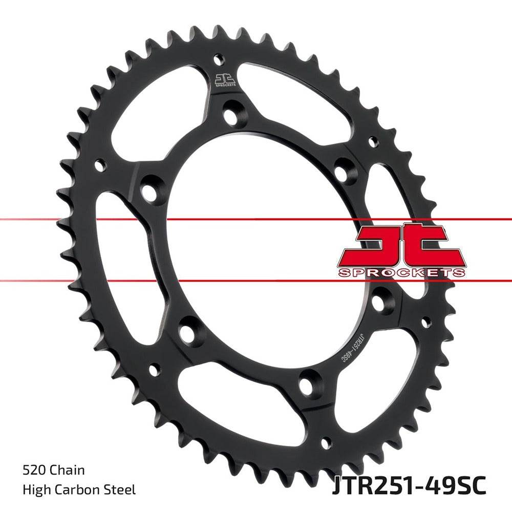 JT Rear Sprocket Yamaha YZ125 02-04, 22-23, TTR230 05-20, YZ250 02-04, YZ250F 05-09 (Self Cleaning)