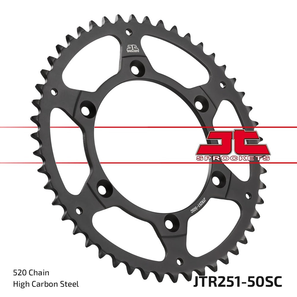 JT Rear Sprocket Yamaha YZ125X 20-22, WR250F 07-10, 15-20, WR450F 03-09,YZ450FX 16-21 (Self Cleaning)