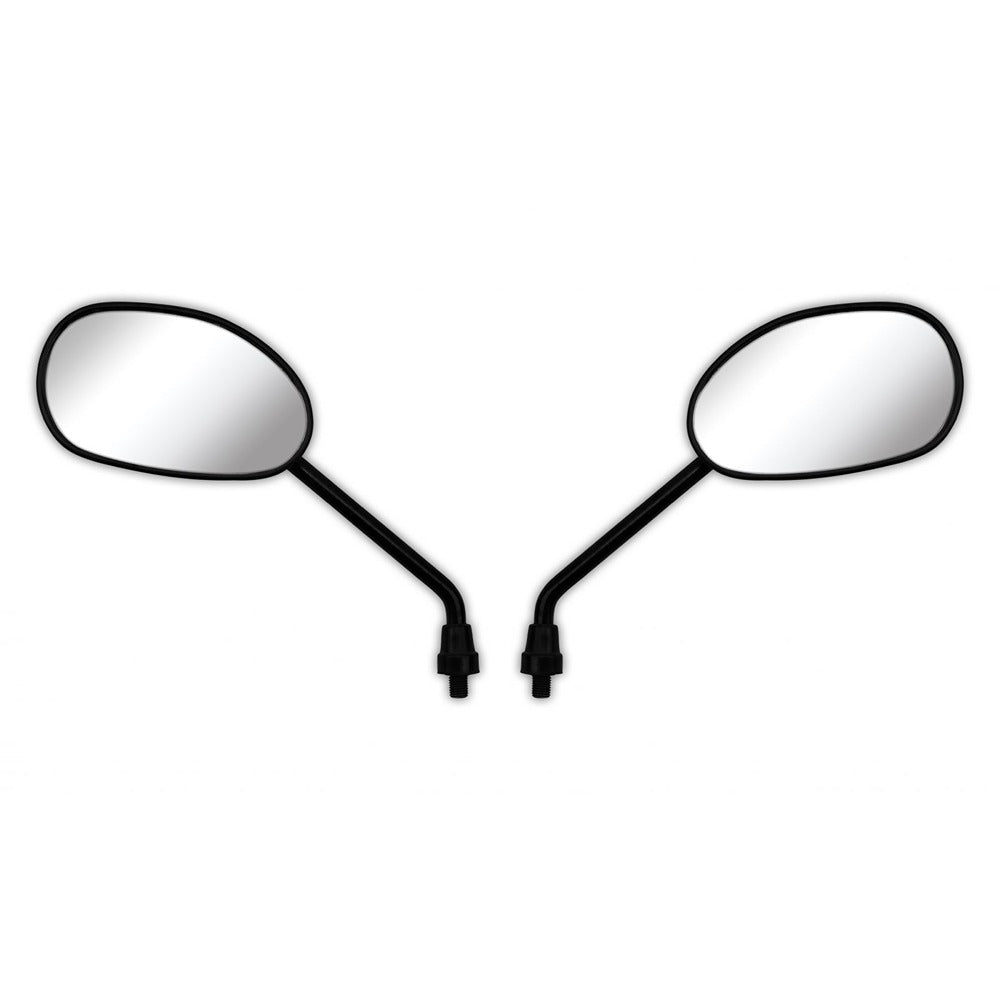 mirrors left right 10mm black rectangle long stem replacement mirrors for yamaha ybr125 and yamaha models with right hand side mirror using left hand thread