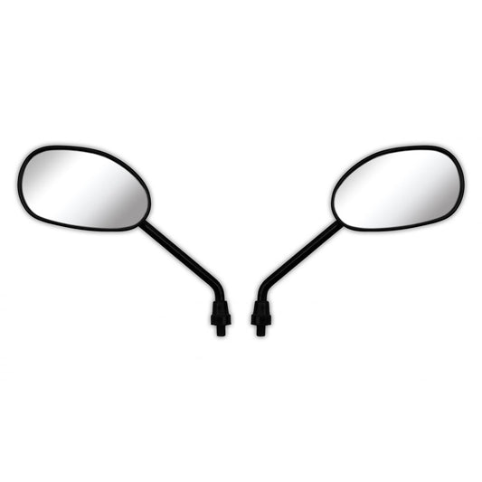 mirrors left right 10mm black rectangle long stem replacement mirrors for yamaha ybr125 and yamaha models with right hand side mirror using left hand thread