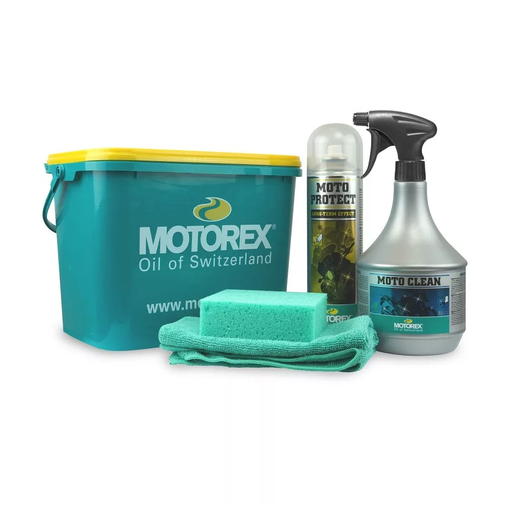 motorex motocare kit in a bucket moto clean moto protect shine sponge cloth 1 jpg