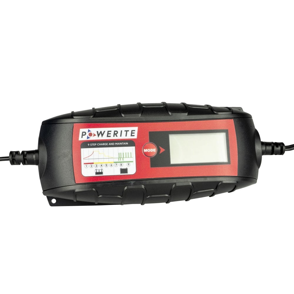 powerite 5a 6v 12v smart battery charger and maintainer with clamps 2