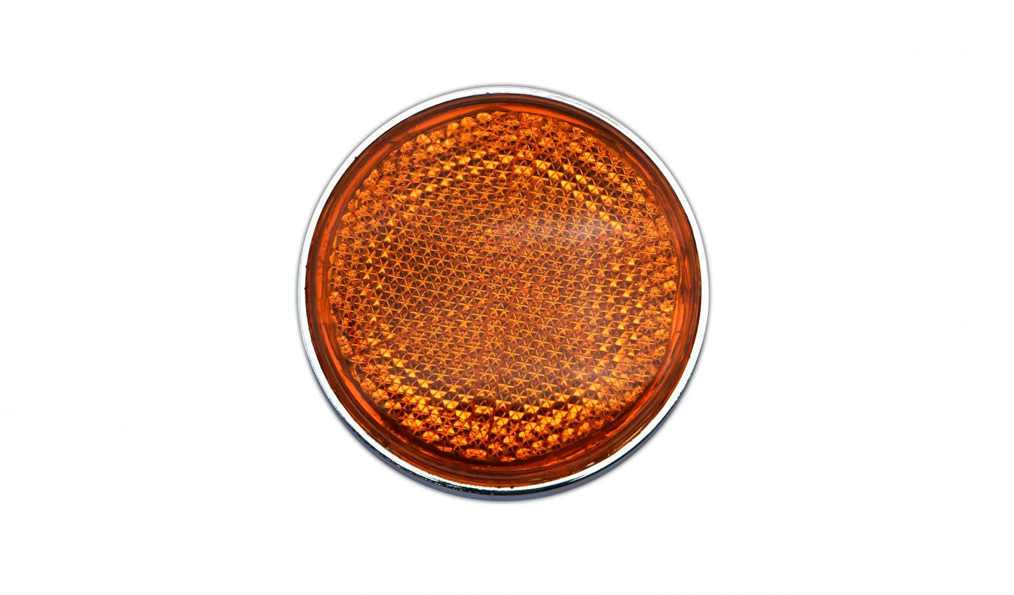 reflector orange round bolt on chrome rim od 60mm 5mm bolt 1