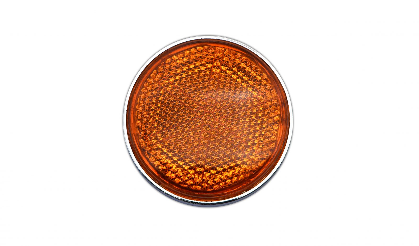 reflector orange round bolt on chrome rim od 60mm 5mm bolt 1