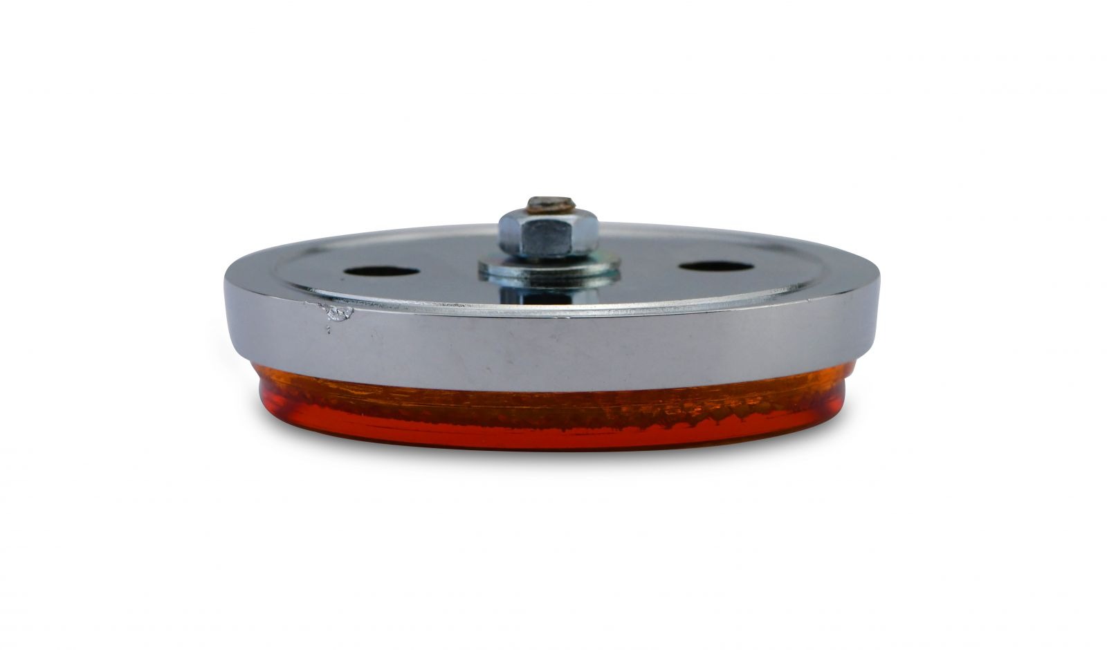 reflector orange round bolt on chrome rim od 60mm 5mm bolt 2