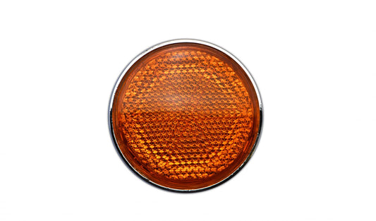 reflector orange round bolt on chrome rim od 60mm 6mm bolt 1