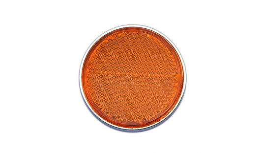 reflector orange round bolt on chrome rim od 60mm e marked 1