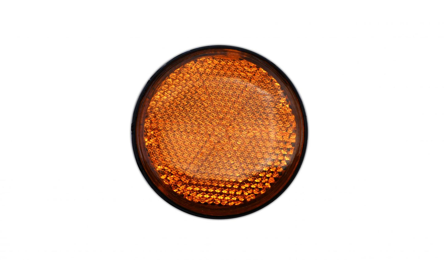 reflector orange round stick on black rim od 60mm 1