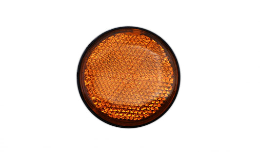 reflector orange round stick on black rim od 60mm 1