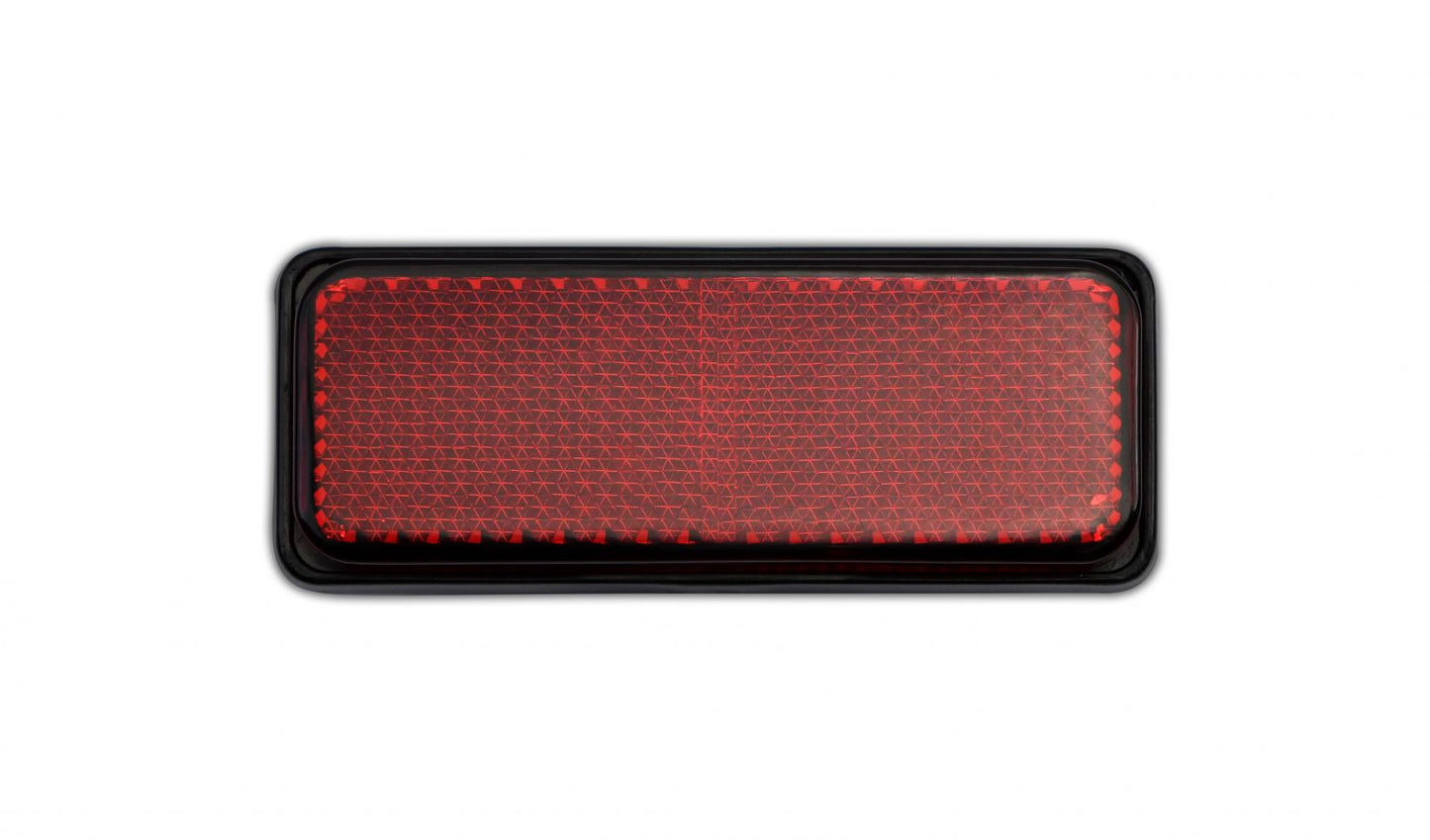 reflector red rectangle bolt on black rim 85mm x 30mm 1