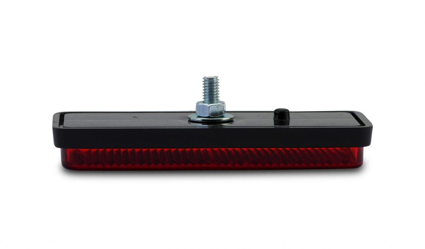 reflector red rectangle bolt on black rim 85mm x 30mm 2