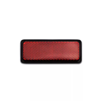reflector red rectangle stick on black rim 85mm x 30mm 1
