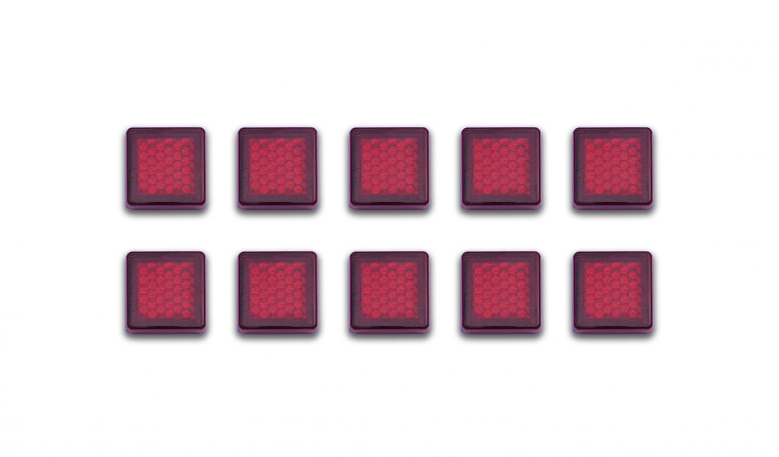 reflector red square stick on 20mm x 20mm 1