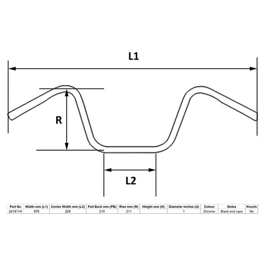 replacement handlebar 1 chrome 10 rise with dimples