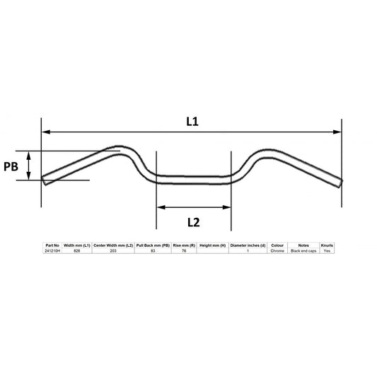 replacement handlebar 1 chrome glide 2 rise without dimples