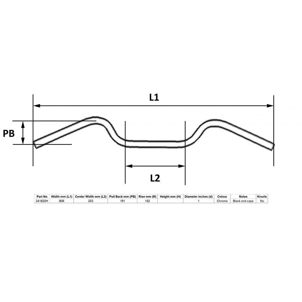 replacement handlebar 1 chrome glide 6 rise with dimples
