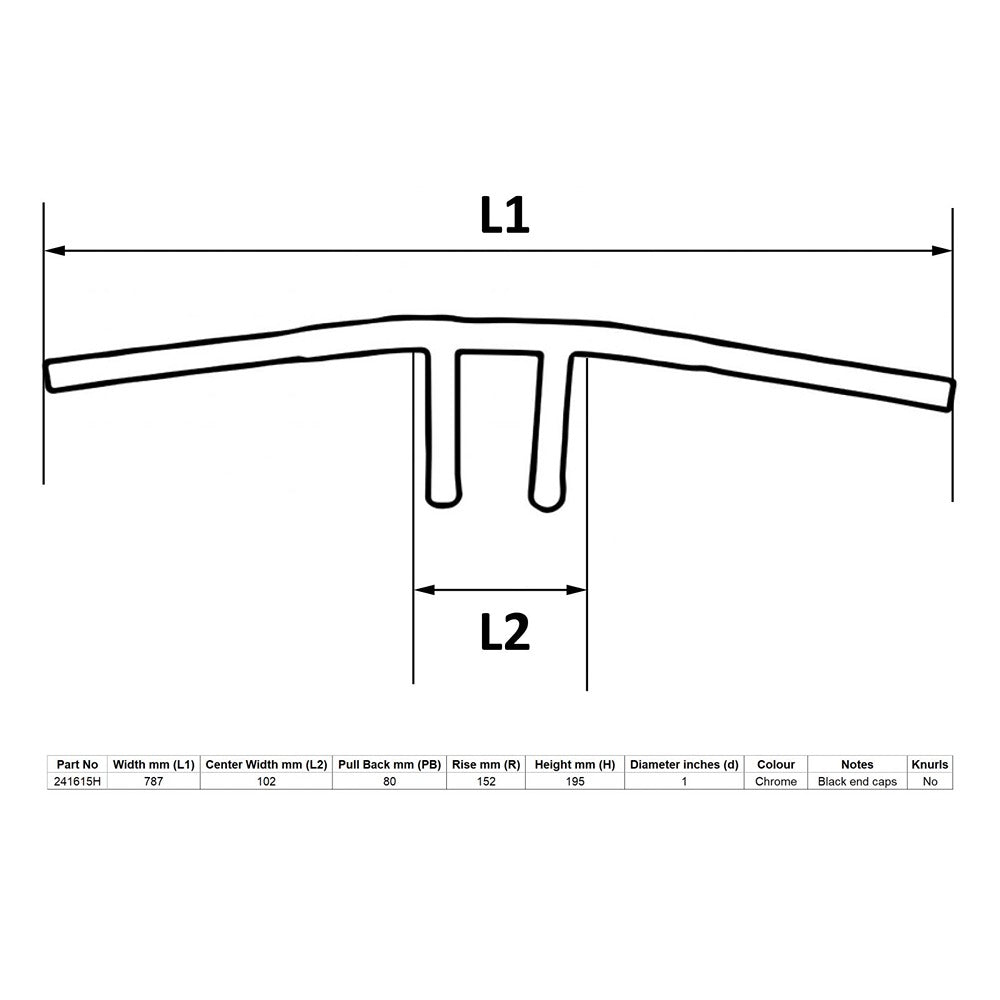 replacement handlebar 1 chrome honda vt1100 vt750 yamaha xvs650 xvs1100 vx1600