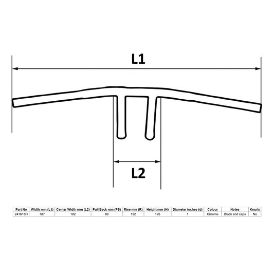 replacement handlebar 1 chrome honda vt1100 vt750 yamaha xvs650 xvs1100 vx1600