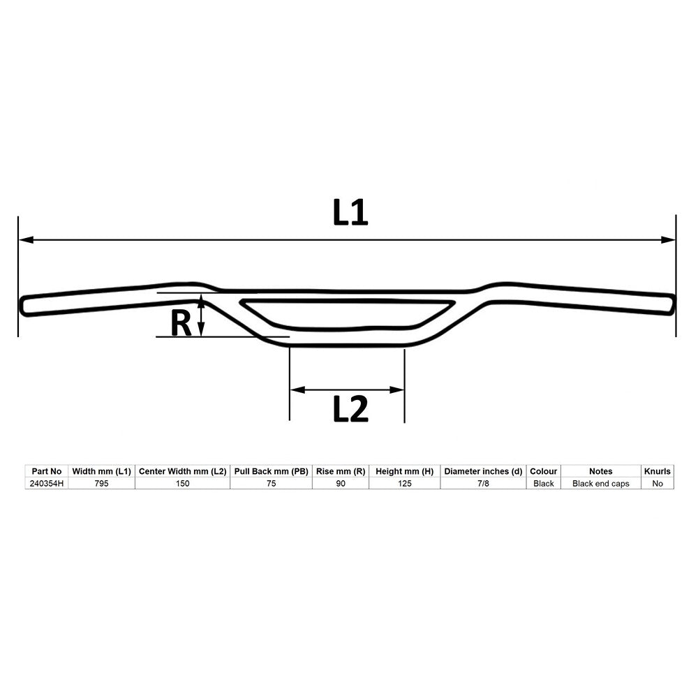 replacement handlebar 7 8 black trail 3 50 rise
