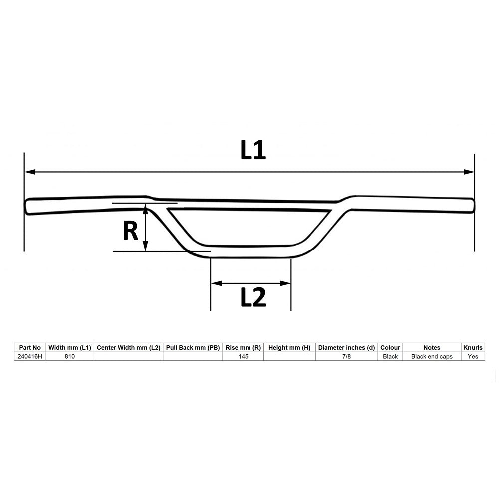 replacement handlebar 7 8 black trail 4 rise slight pull back 6 5 centre