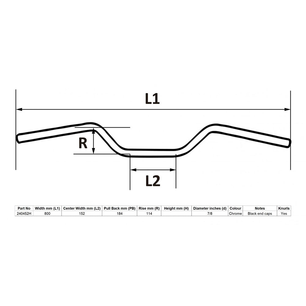 replacement handlebar 7 8 chrome 4 50 rise honda cb750k