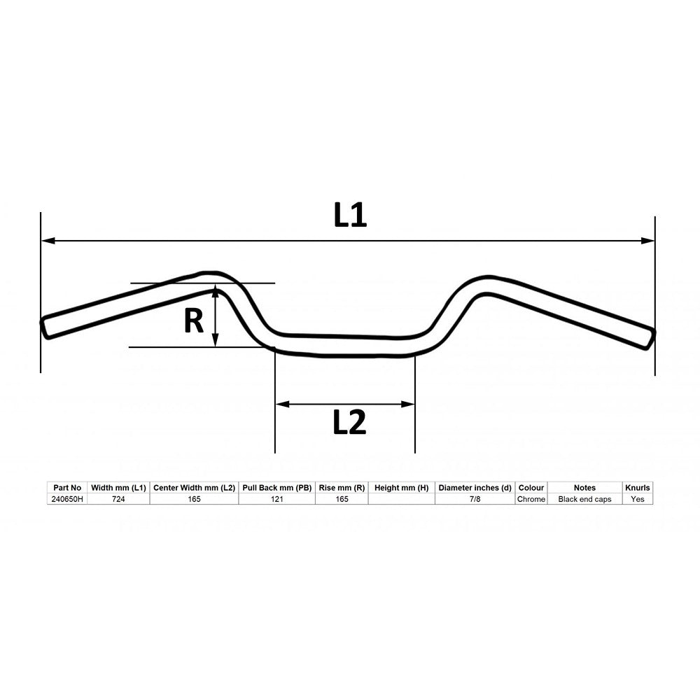 replacement handlebar 7 8 chrome 6 50 rise