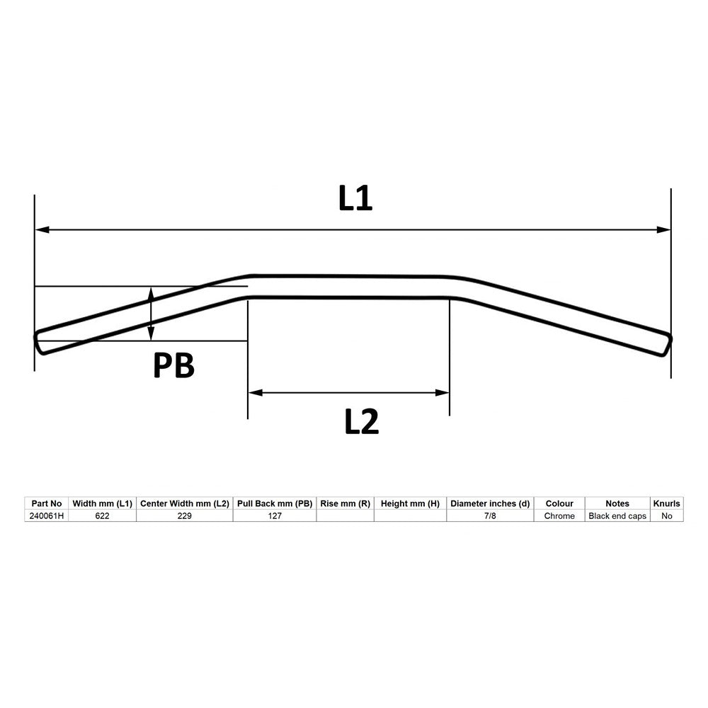 replacement handlebar 7 8 chrome vincent straight 24 5 long