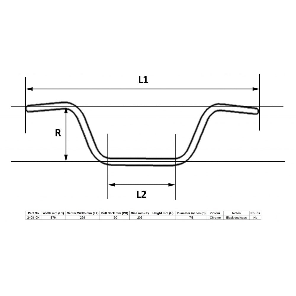 replacement handlebar 7 8 chrome western 8 rise