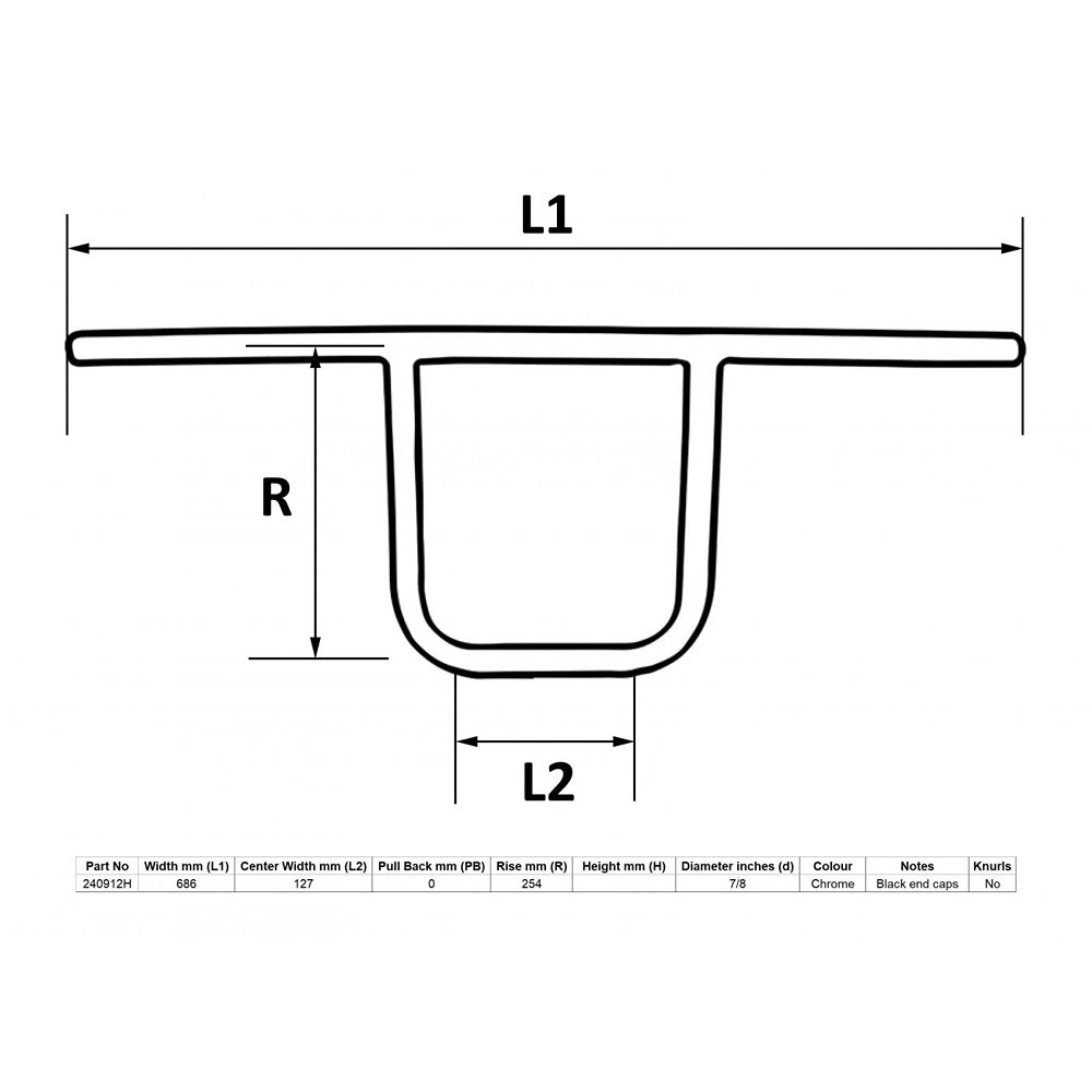 replacement handlebar 7 8 t bar universal 10 rise