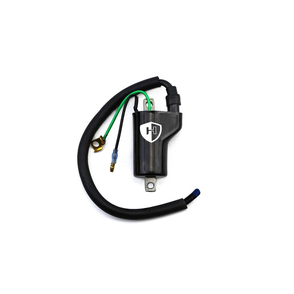 replacement ignition coil 12v cdi single lead 2 terminals bullet earth ring 80mm centres