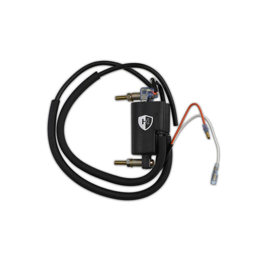 replacement ignition coil 12v points twin lead 2 wires 90mm centres p 5 11oh s 17 55koh